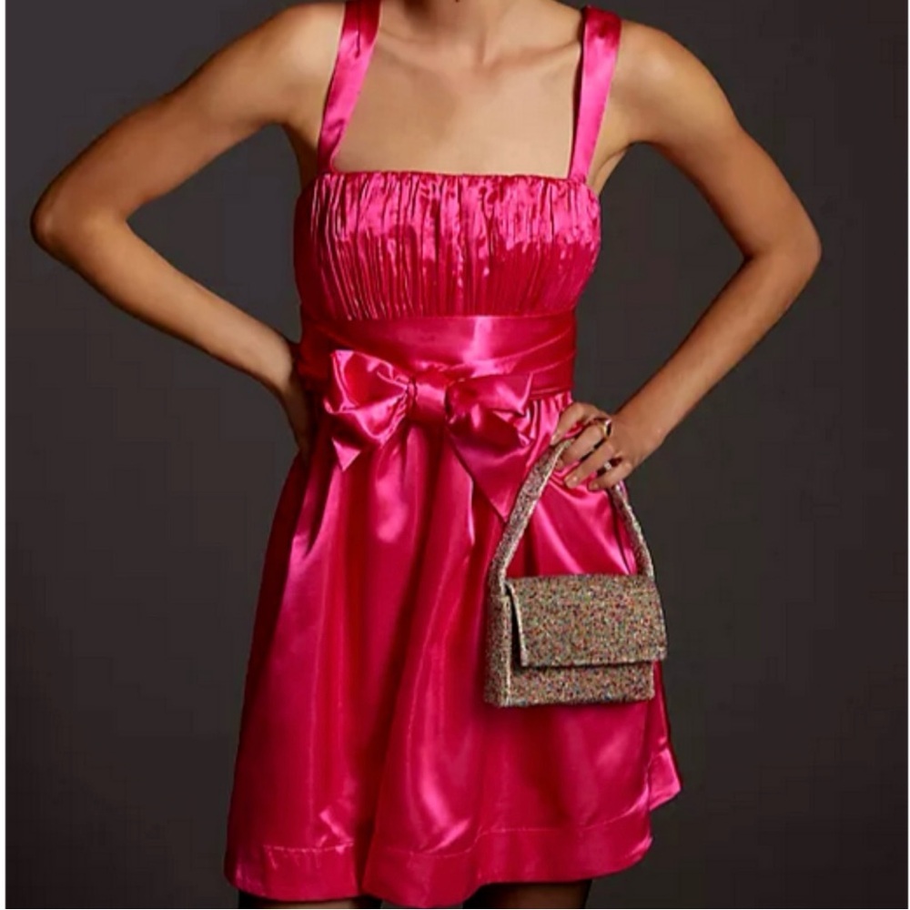 Maeve by Anthropologie hot Pink Dress size 10 NWT cocktail party wedding guest
